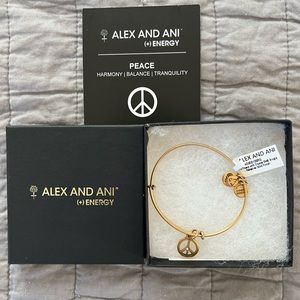 NWT Alex and Ani World Peace With crystal bangle bracelet